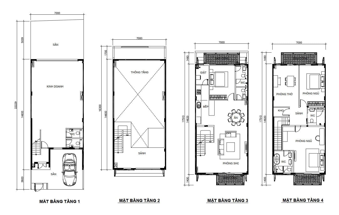 Layout thiết kế Shophouse Senturia An Phú mẫu SH3