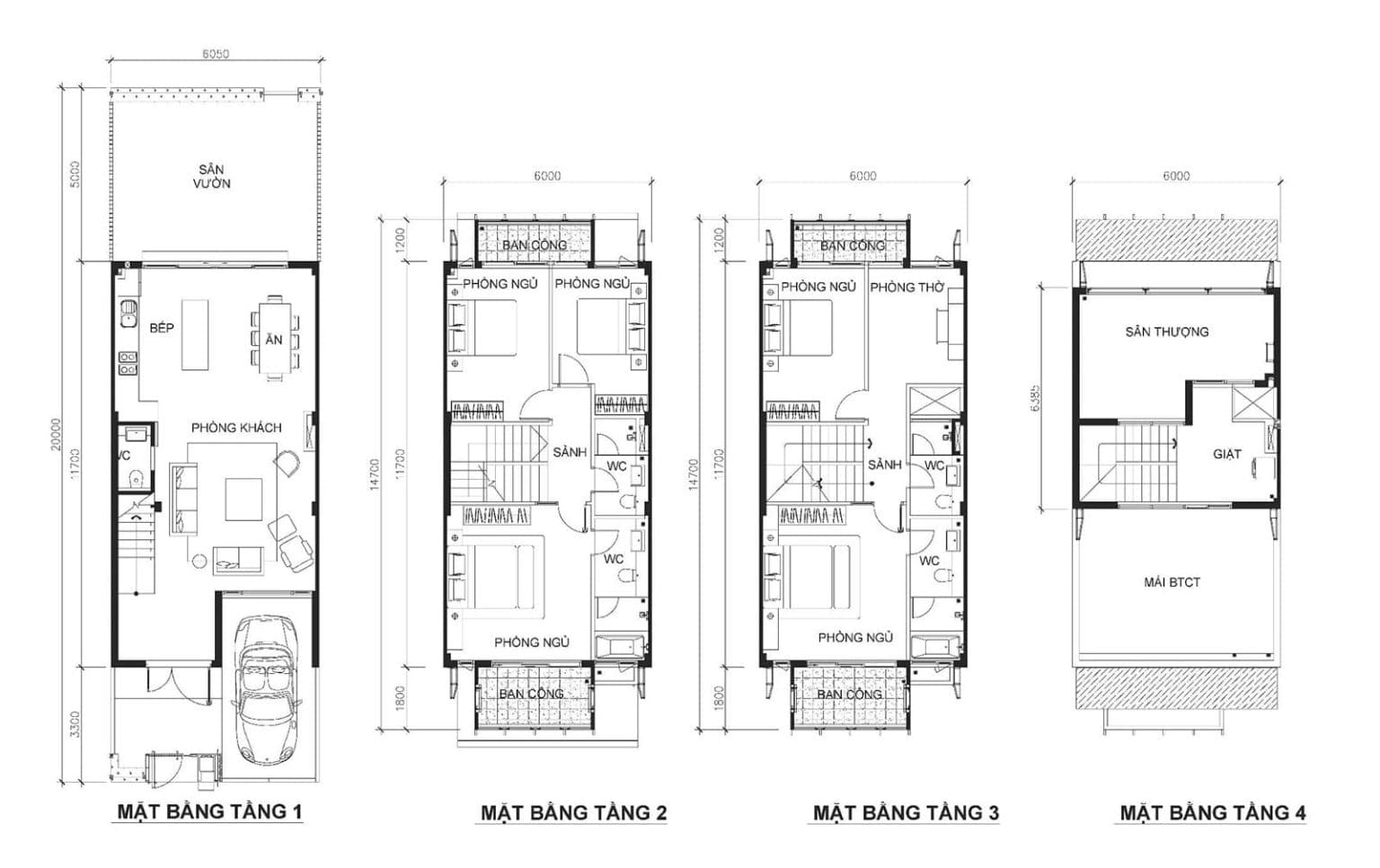 Layout thiết kế nhà phố liên kế Senturia An Phú TH3
